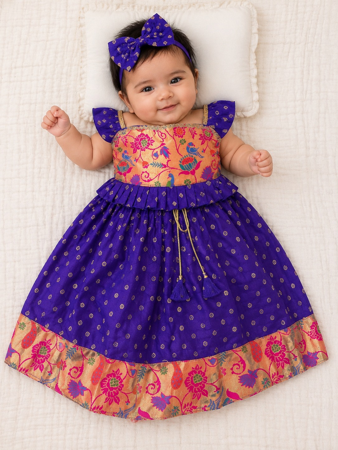 Paithani Butta Parkar Polka ( Royal Blue )