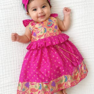 Paithani Butta Parkar Polka ( Rani Pink )