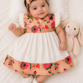 Paithani Frock ( Off White )