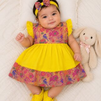 Paithani Frock ( Yellow )