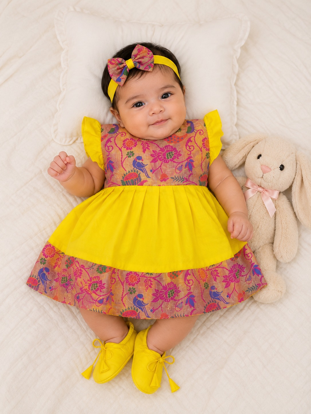 Paithani Frock ( Yellow )