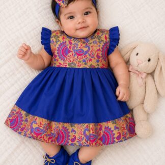 Paithani Frock ( Royal Blue )