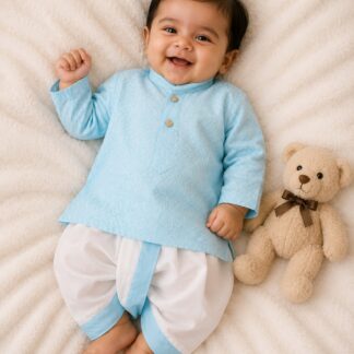 Chikankari Kurta with Cotton Dhoti Set