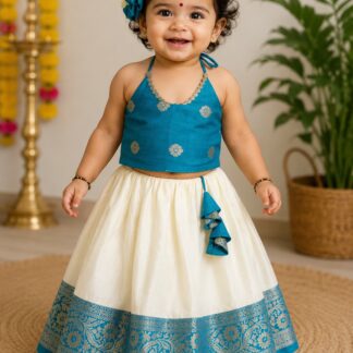 Halter Neck Top with Cotton Silk Polk