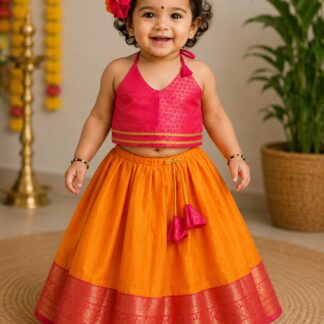 Halter Neck Top with Cotton Silk Polk