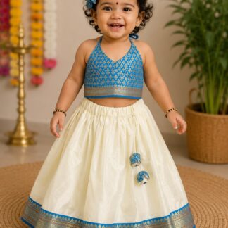 Halter Neck Top with Cotton Silk Polk