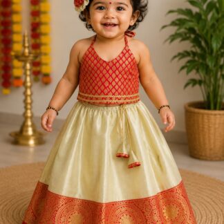 Halter Neck Top with Cotton Silk Polk