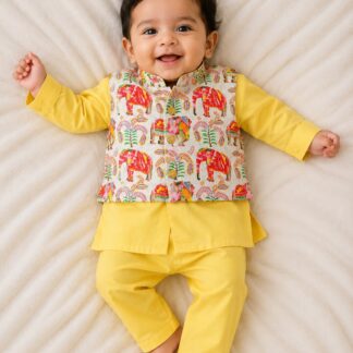 Neuron Yellow Kurta with Jacket Set