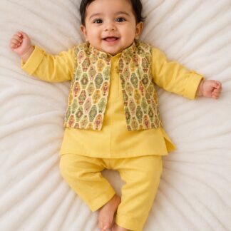 Neuron Yellow Kurta with Jacket Set