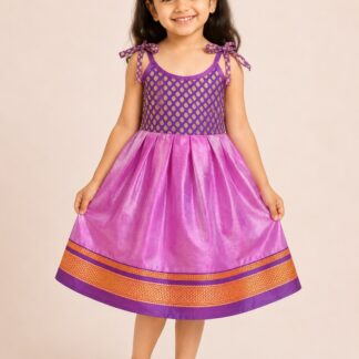 Tissue Silk Shoulder Tie-Up Frock