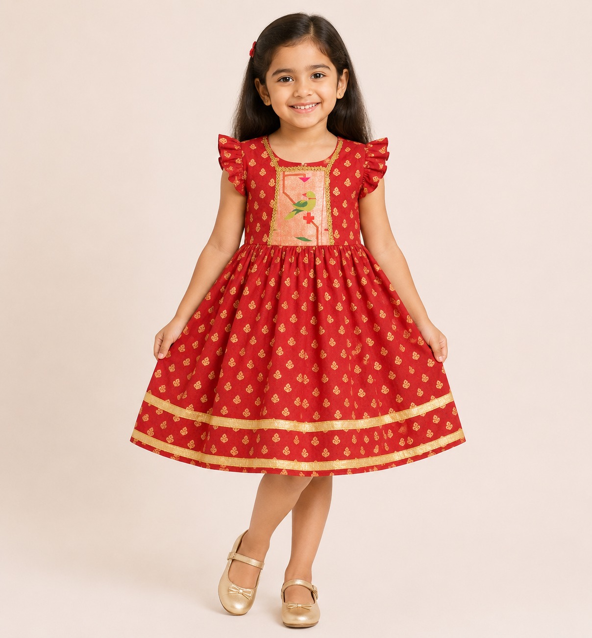 Paithani Butta Frock