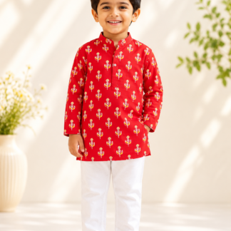 Jay Printed Kurta In Red