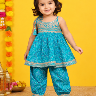 PATIYALA SET IN PECOCK BLUE