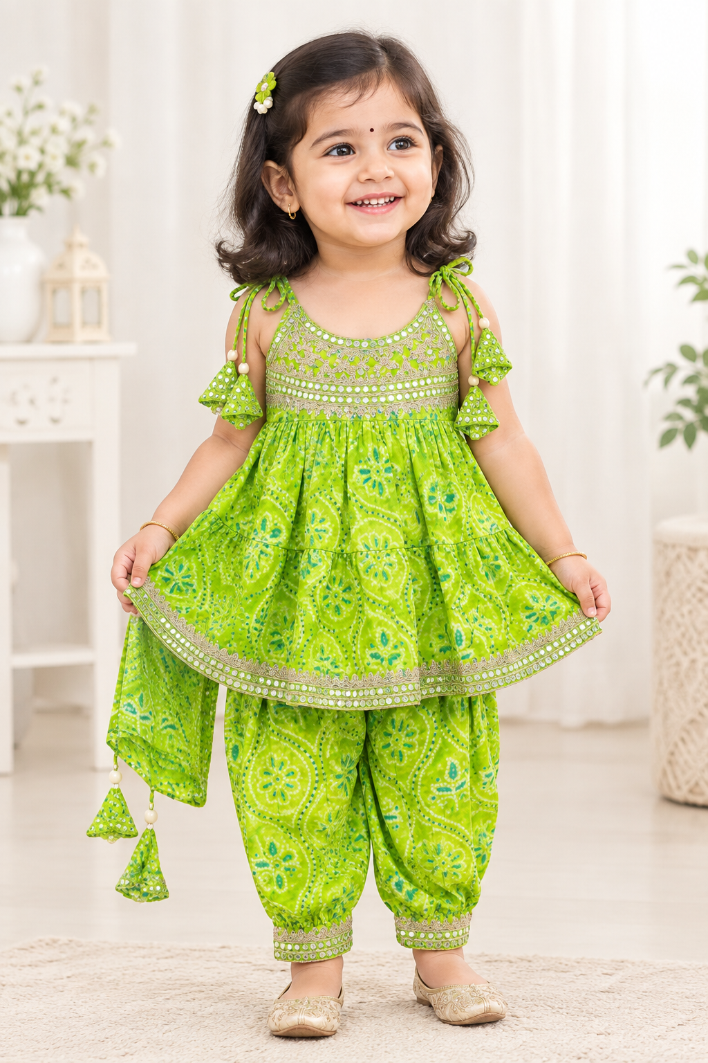 PATIYALA SET IN FRESH GREEN