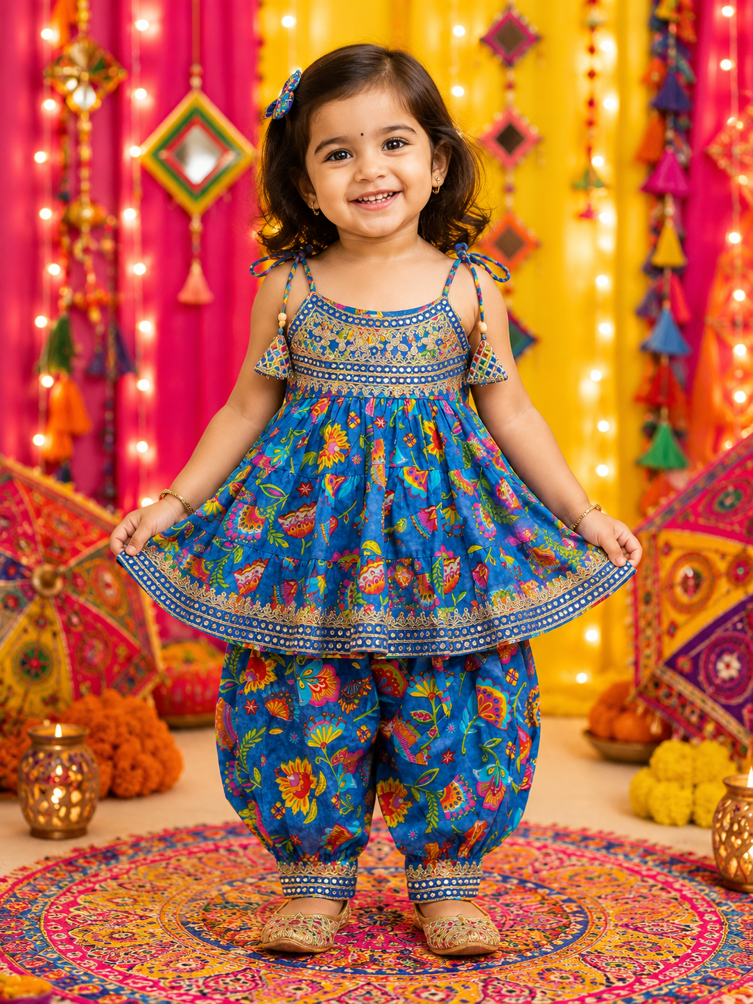 PATIYALA SET IN ROYAL BLUE